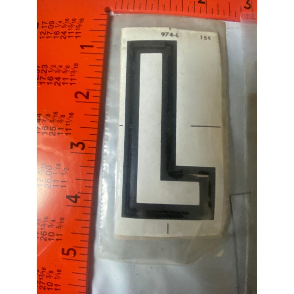 Stahls 974-L Varsity Number 1 White Black Outline Heat Transfer Iron On 4.5 Inch